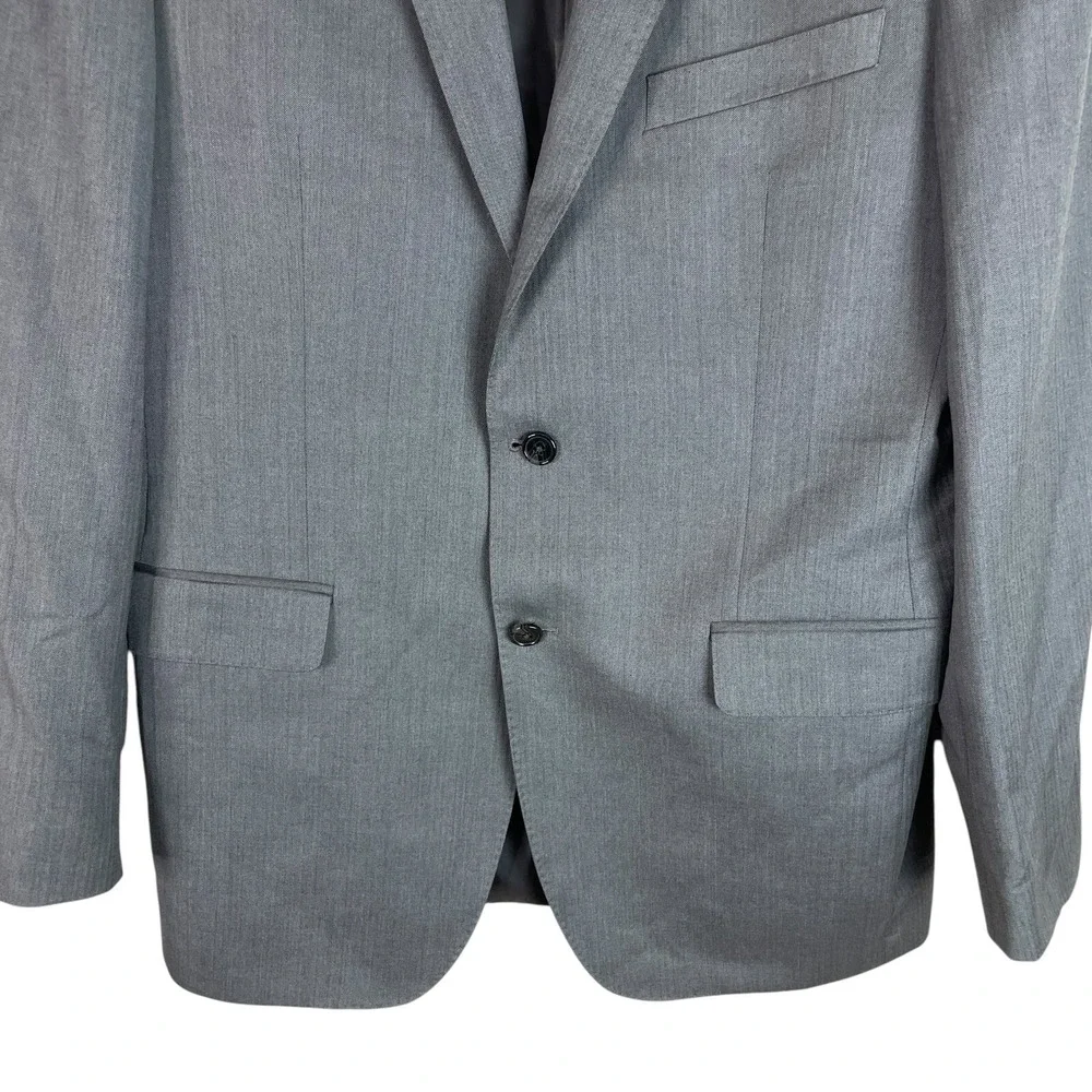 Ermenegildo Zegna Mens Wool Blazer Jacket Sport Coat 42 Long Gray 2 Button Italy